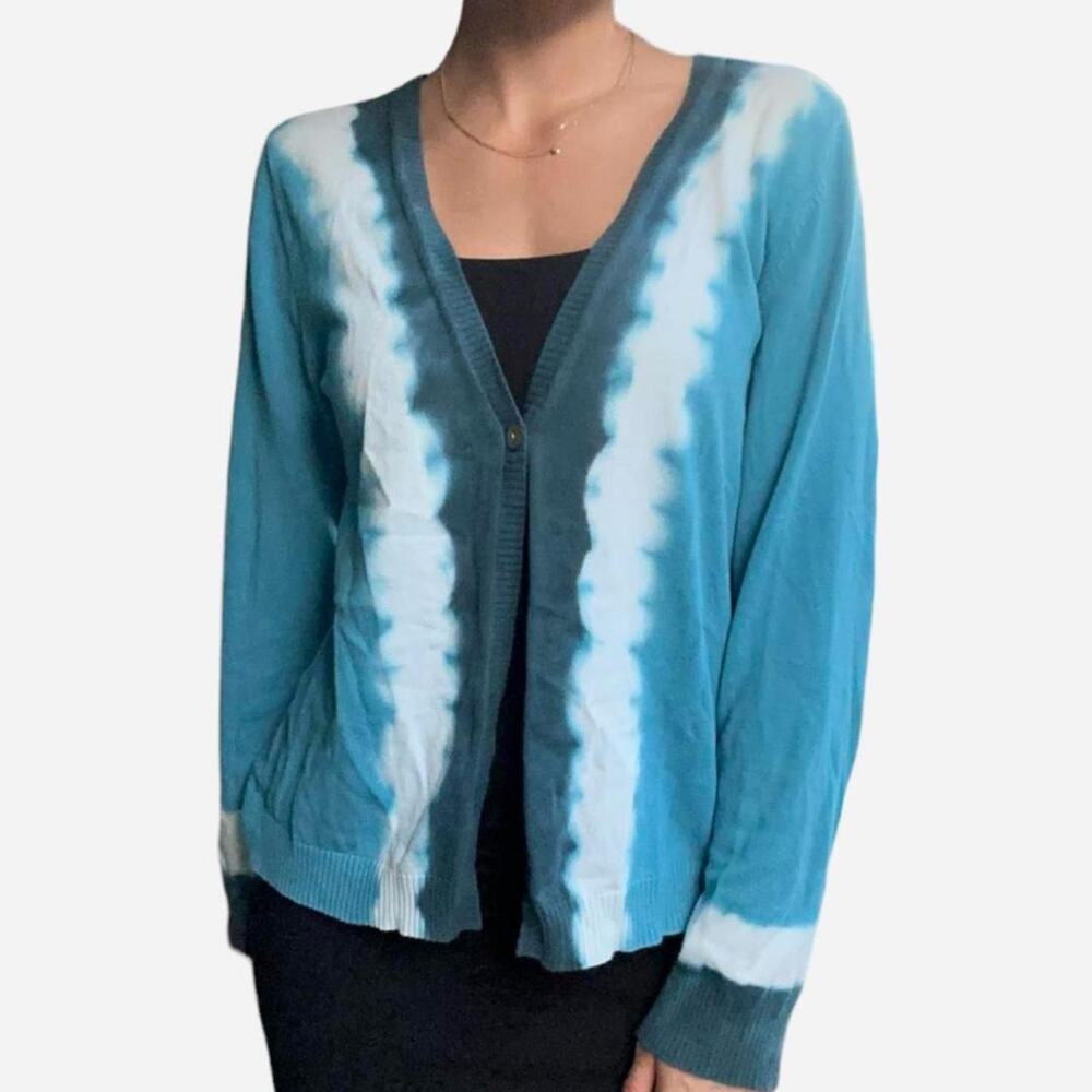 J Jill blue tie dye cardigan sweater - size small